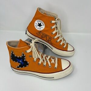 Converse  and Come Tees  Chuck 70 High Star Light Path Orange Sneakers.